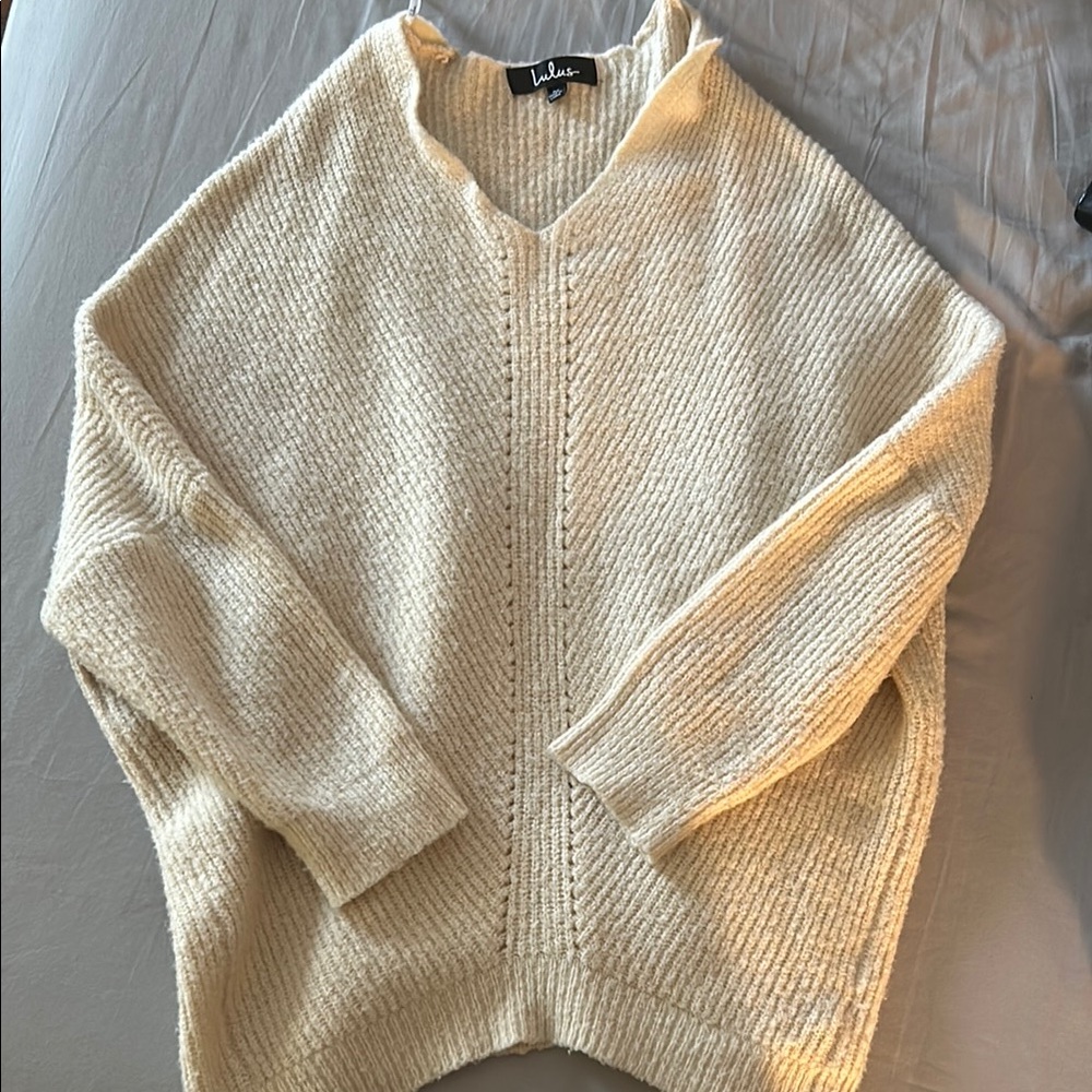 Lulu's Beige Knit Sweater for Women